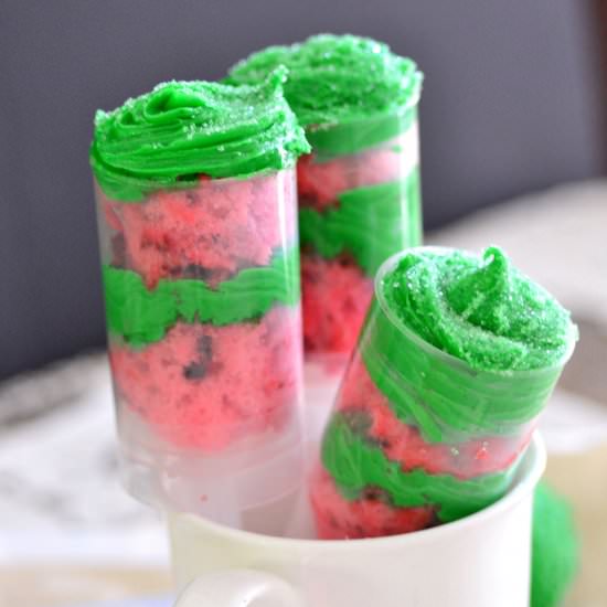 Watermelon cupcake push-pops