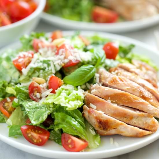 Creamy Basil Chicken Caesar Salad