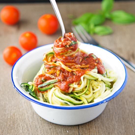 Zucchini Spaghetti with Marinara