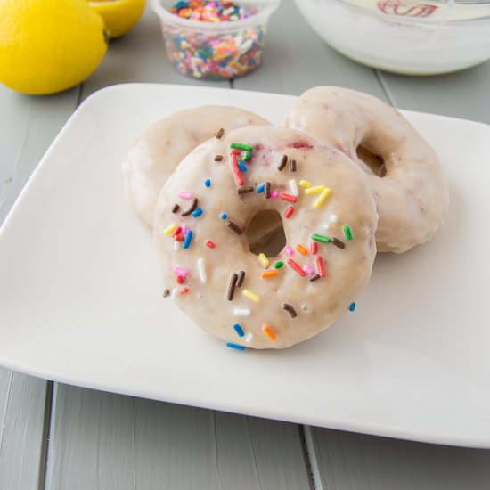 Lemon Glazed Strawberry Donuts