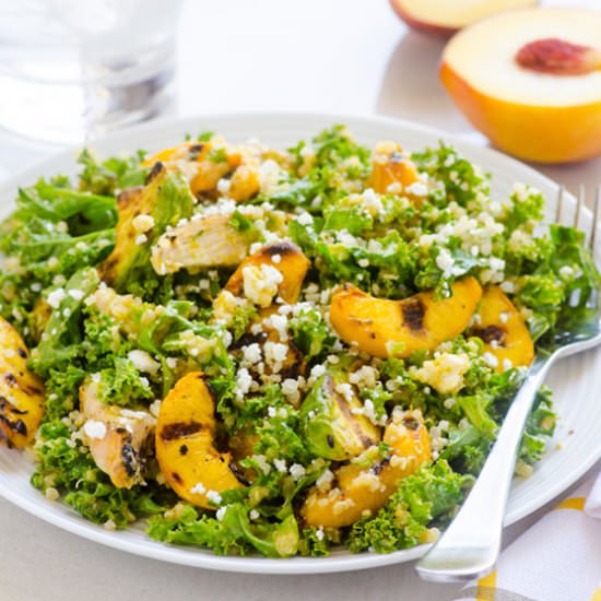 Grilled Peach Quinoa Kale Salad