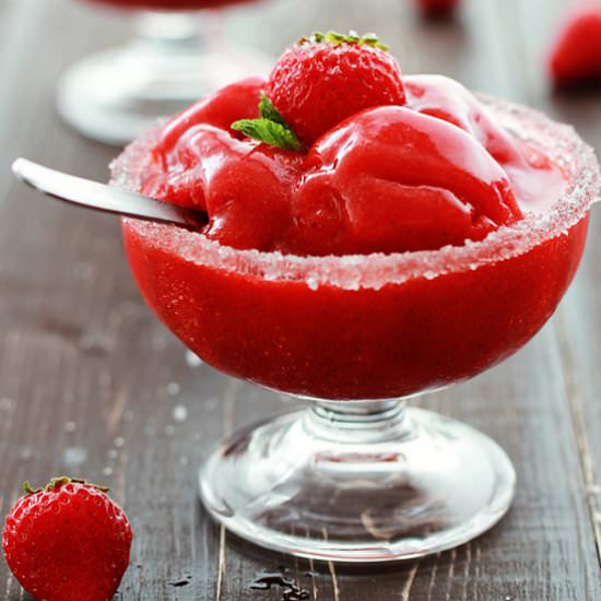Strawberry Mint Sorbet