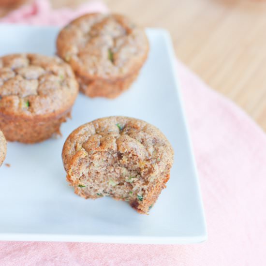 Almond Butter Zucchini Muffins