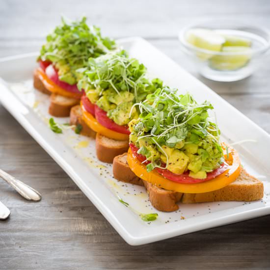 Avocado Toast w/ Heirloom Tomatoes