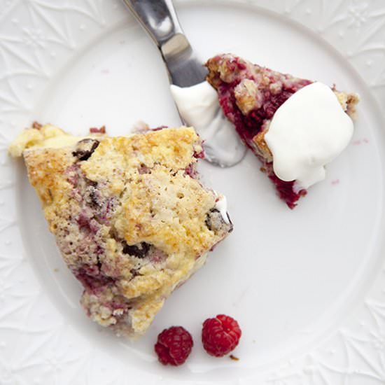 Raspberry Chocolate Chip Scones