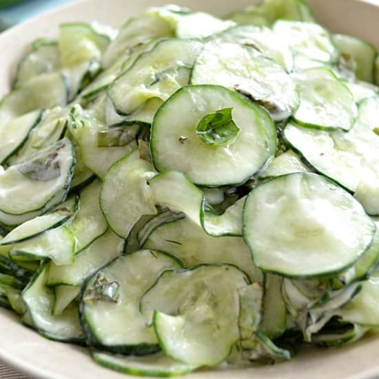 Basil Cucumber Salad