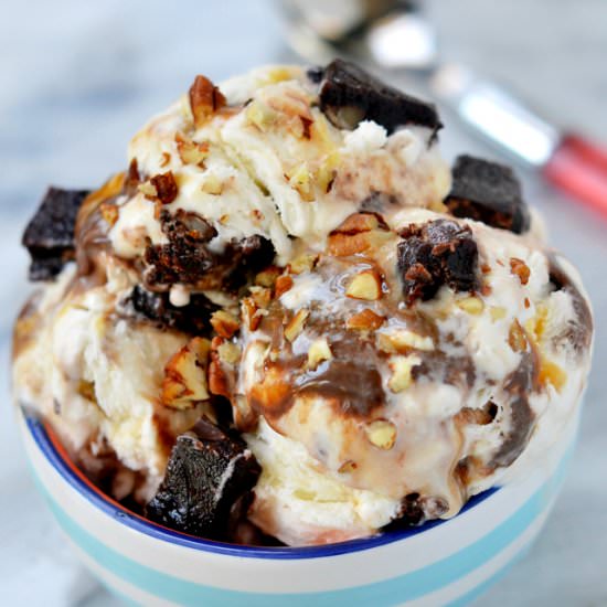 Turtle Brownie Ice Cream