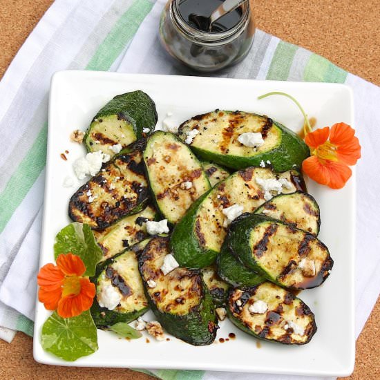 Grilled Zucchini with Goat Cheese