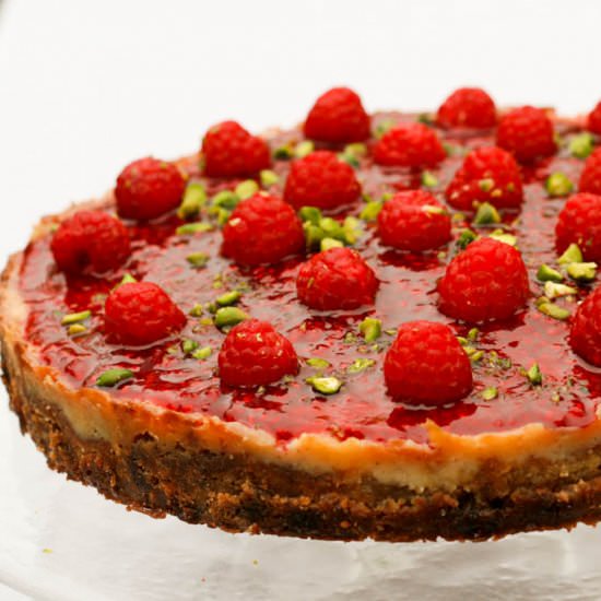 Manhattan Style Raspberry Cheesecake