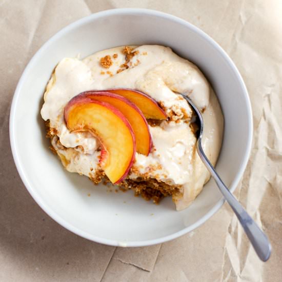 Peaches, Amarettini Cheesecake Bowl