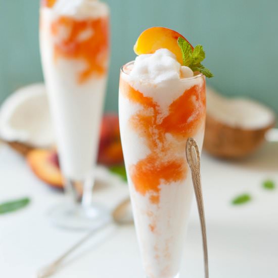 Coconut Peach Lemonade Slushies