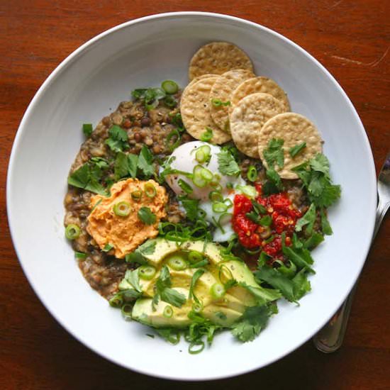 Savory Oatmeal with Lentils