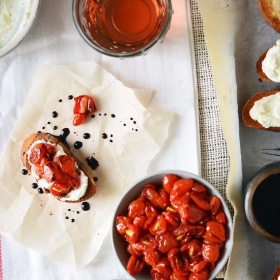 Ricotta and Goat Cheese Crostini