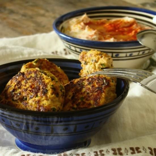 Turkey Zucchini Burgers with Hummus