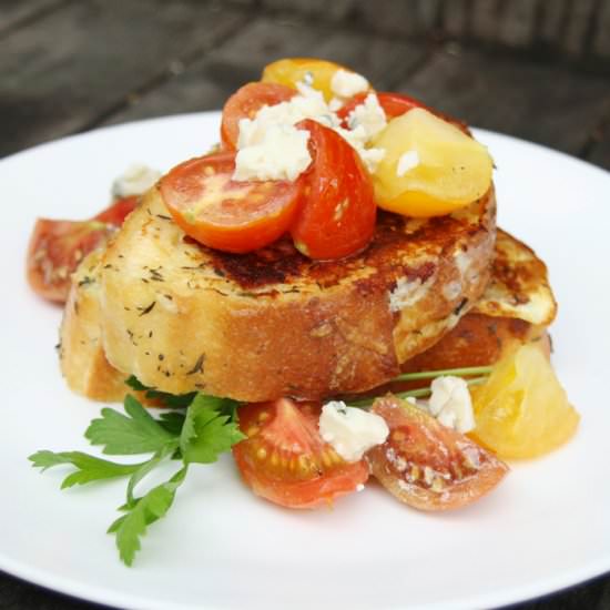 Cheesy French Toast and Tomatoes