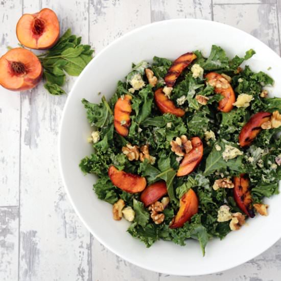 Kale Salad With Grilled Peach