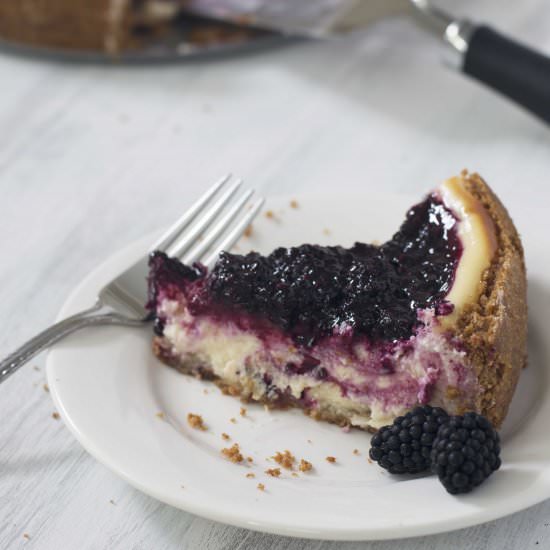 Blackberry Goat Cheese Cheesecake