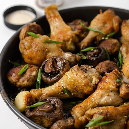Baked Chicken Wings with Mushroom