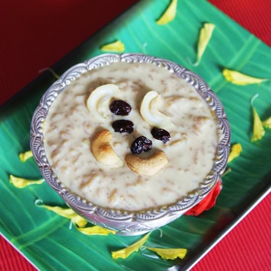 Rice kheer (payasam)