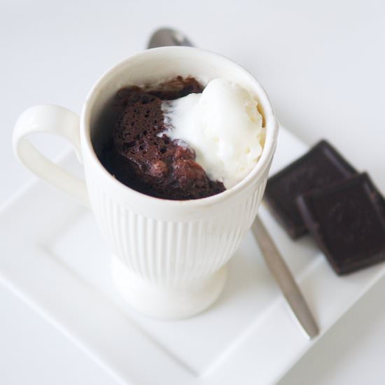 Chocolate cake in a mug