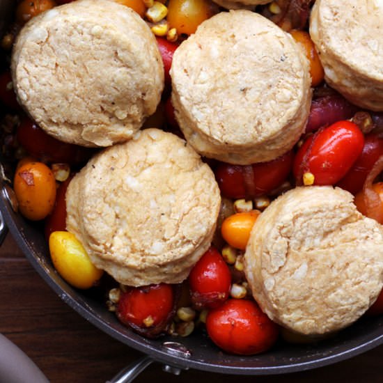Spicy fiesta tomato cobbler