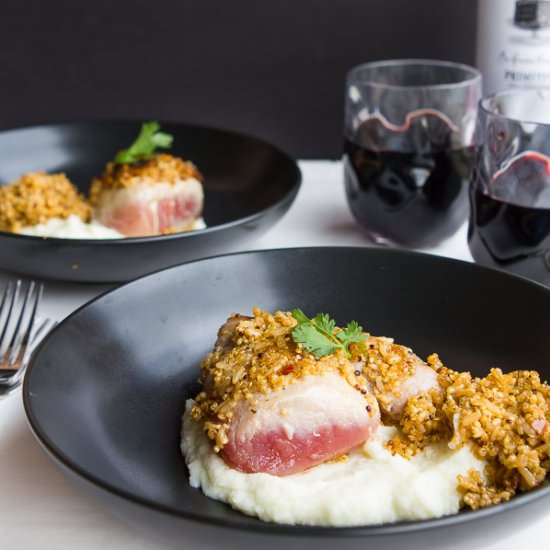 Quinoa crusted tuna