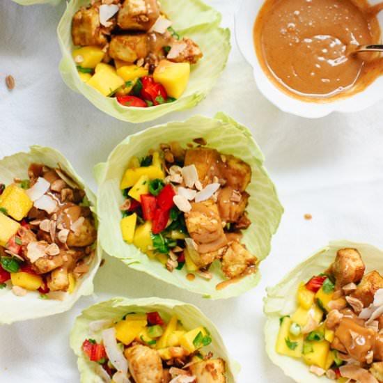 Thai Mango Cabbage Wraps