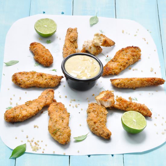 Quinoa Chia Crusted Chicken Strips