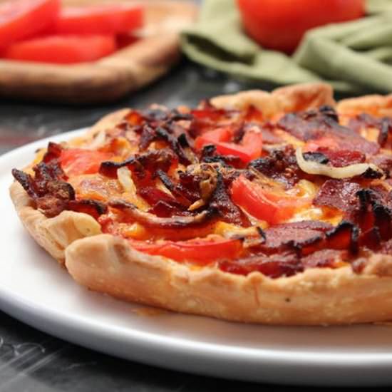 Tomato, Cheddar and Bacon Pie