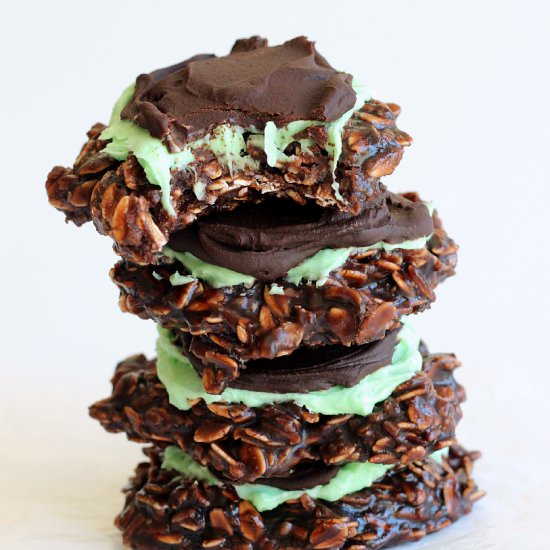 Chocolate Mint No Bake Cookies