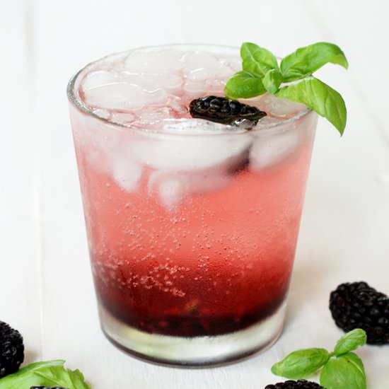 Blackberry and Basil Fizz