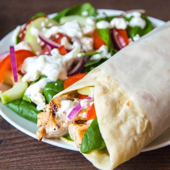 Chicken Souvlaki with Tzatziki