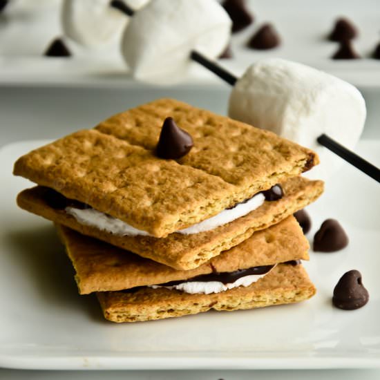 S’mores made Indoors: Microwave