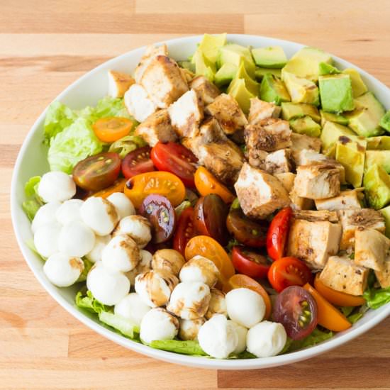 Chicken Avocado Caprese Salad