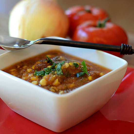 Smoked Tomato Corn Soup