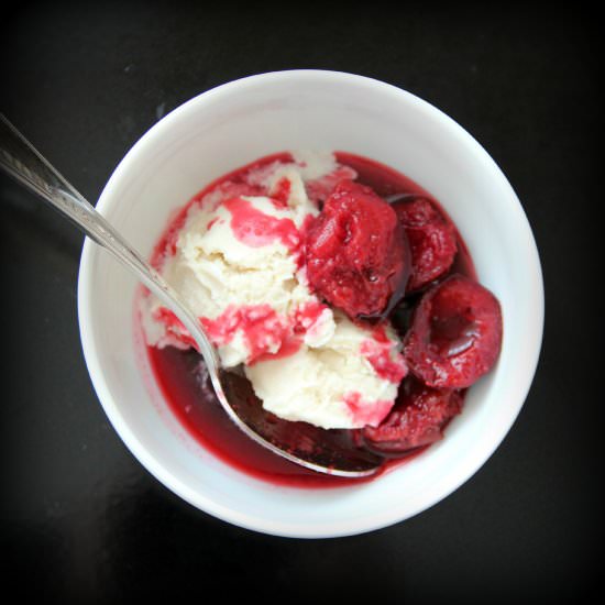 Plum Compote & Cardamom Ice Cream