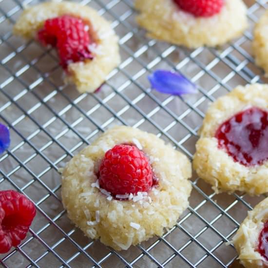 Raspberry Rose Coconut Cookies