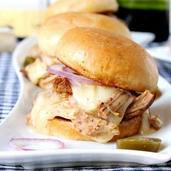 Pulled pork and brie grilled cheese