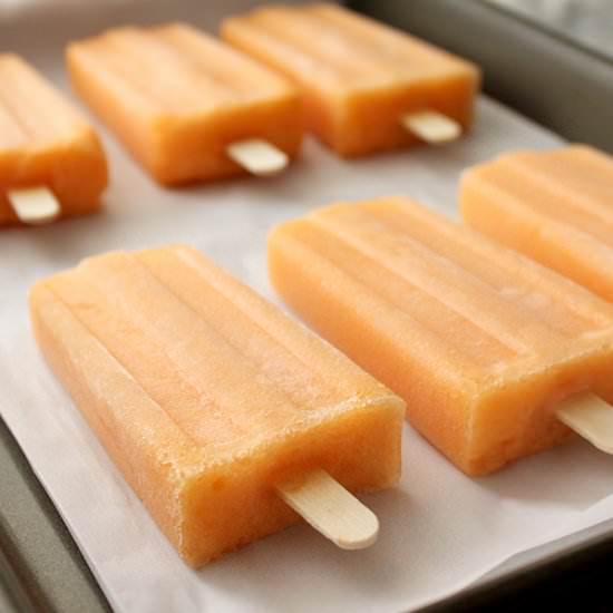 Cantaloupe Popsicles