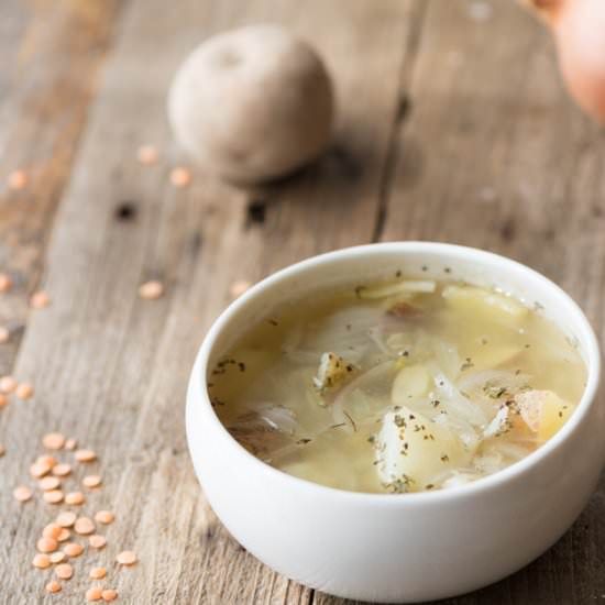 Easy Red Lentil Potato Soup
