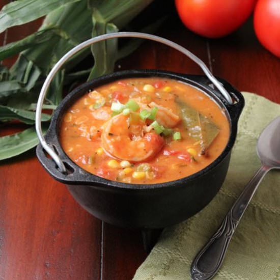Shrimp, Summer Corn and Tomato Stew