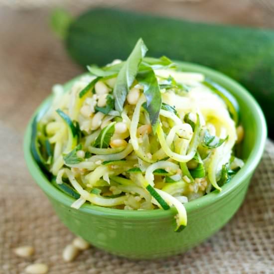 Pinenut and Basil Zoodles