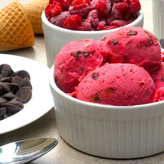 Raspberry-Chocolate Chip Frozen Yogurt