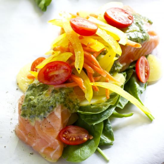 Salmon Baked in Parchment