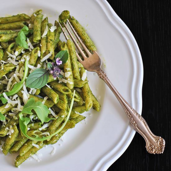 African Blue Basil + Arugula Pesto