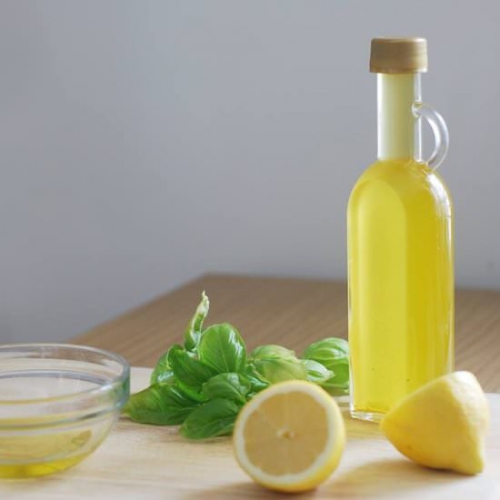 Lemon and Basil Infused Oil
