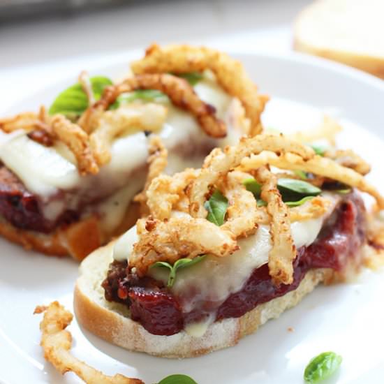 Meatloaf Melts with Crispy Onions