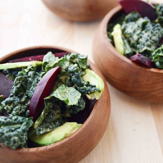Kale Salad with Tahini Dressing