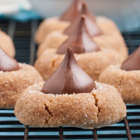 Flourless Peanut Butter Kiss Cookie