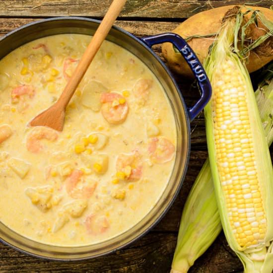 Hatch Chile Shrimp Corn Chowder